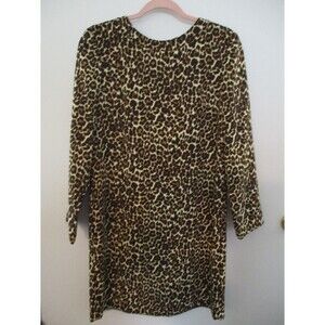 J.Crew Womens Sz 6 3/4 Sleeve Crepe Shift Dress Leopard Print K2150 Casual Party